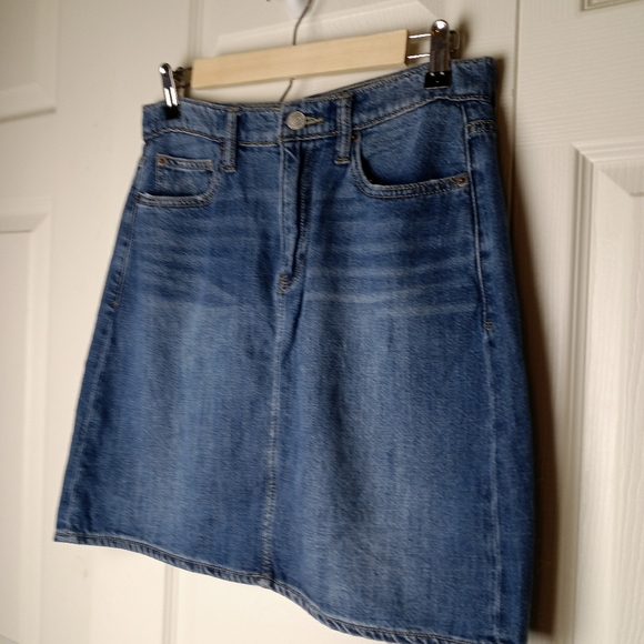 GAP Jean Skirt Size 27 Vintage Retro Knee Length Blue REtro - Picture 2 of 7